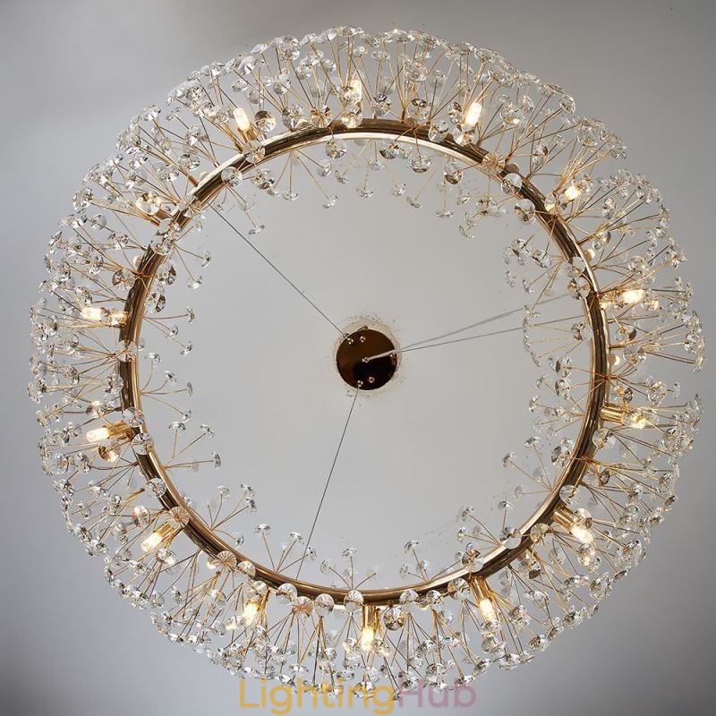 Pendant Light Modern Minimalist Wrought Iron Circular Sun Flower Ceiling Light