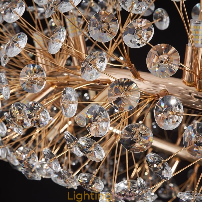 Pendant Light Modern Minimalist Wrought Iron Circular Sun Flower Ceiling Light