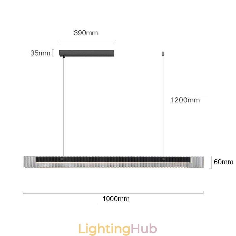 Pendant Light 100CM Glass Ceiling Light Stepless Dimmable With Remote Control