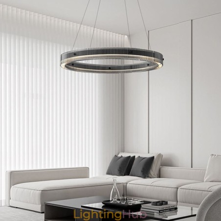 Glass Pendant Light 60 80CM Circle Ceiling Light Stepless Dimmable With Remote Control Glass Pendant Light 60 80CM Circle Ceiling Light Stepless Dimmable With Remote Control