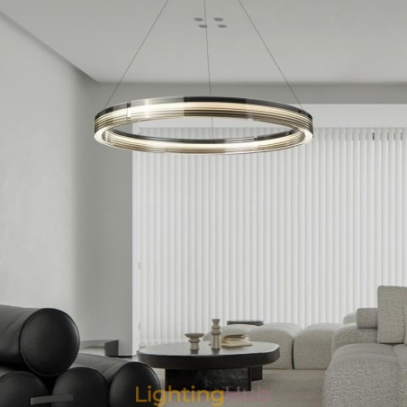 Pendant Light 60 80CM Circle Glass Ceiling Lamps Trichromatic Dimming Pendant Light 60 80CM Circle Glass Ceiling Lamps Trichromatic Dimming