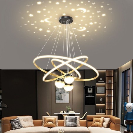 Simple Pendant Light Wrought Iron Silicone Three Circle Ring Ceiling Light Simple Pendant Light Wrought Iron Silicone Three Circle Ring Ceiling Light