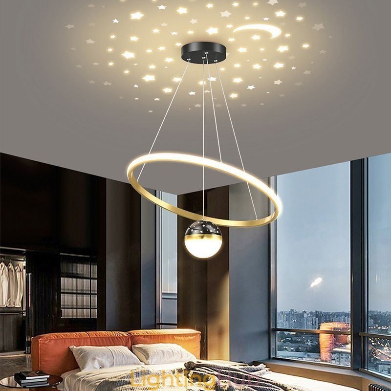 Pendant Light Modern Simple Wrought Iron Silicone Single Ring Ceiling Light