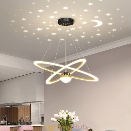 Pendant Light Wrought Iron Acrylic Starry Sky Ring Ceiling Light Pendant Light Wrought Iron Acrylic Starry Sky Ring Ceiling Light