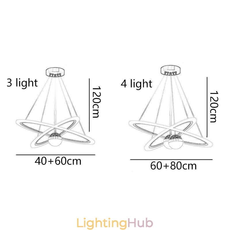 Pendant Light Wrought Iron Acrylic Starry Sky Ring Ceiling Light