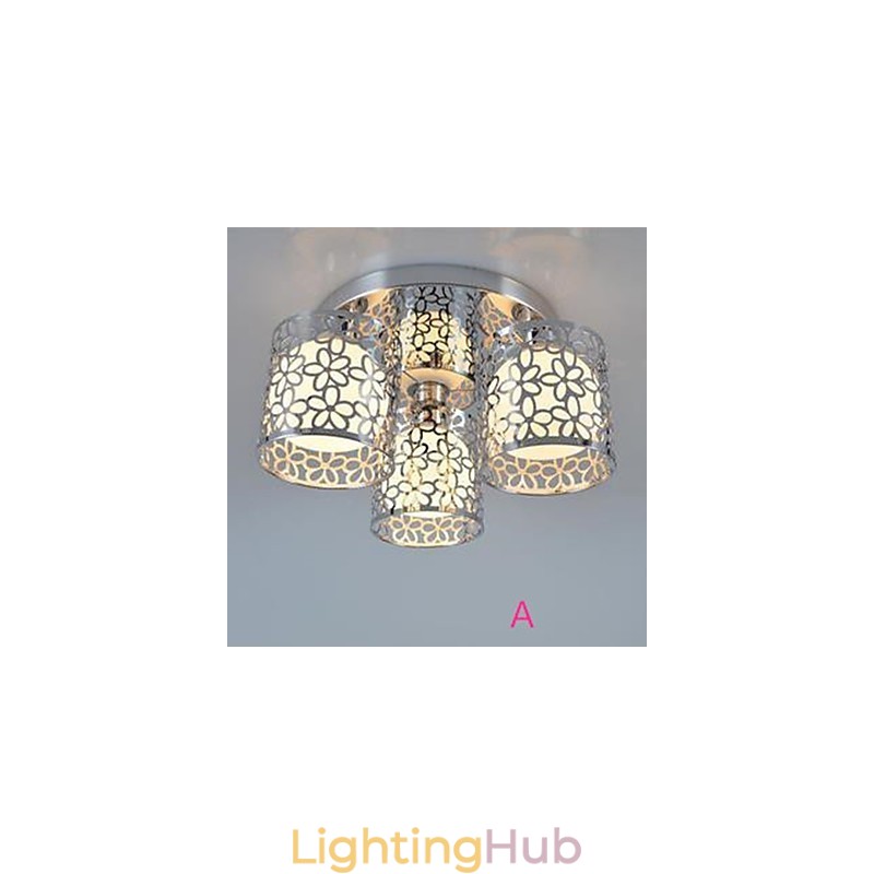 Three Light Ceiling Glass Dome Light Flush Mount