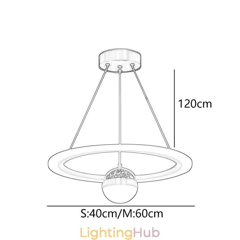 Pendant Light Minimalist Wrought Iron Acrylic Star Ring Ceiling Light