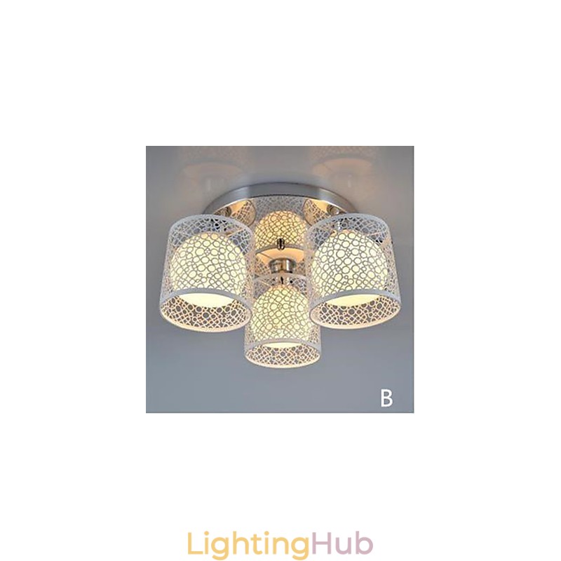 Three Light Ceiling Glass Dome Light Flush Mount