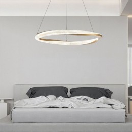 Pendant Light Wrought Iron Acrylic Ring Single Circle Ceiling Light