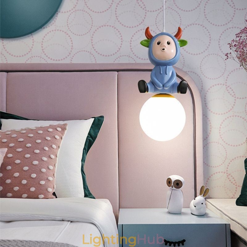 Pendant Light Modern Minimalist G9 Wrought Iron Rabbit Calf Resin Ceiling Light