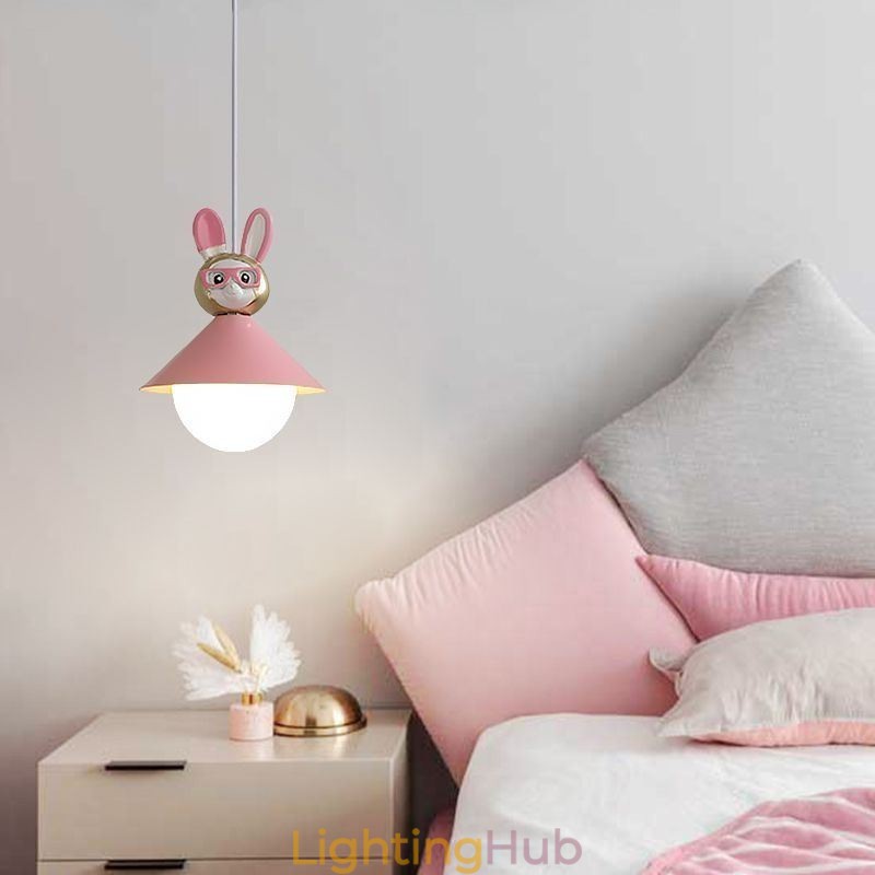 Pendant Light Modern Minimalist G9 Wrought Iron Rabbit Calf Resin Ceiling Light