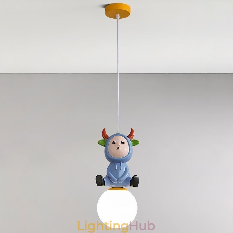 Pendant Light Modern Minimalist G9 Wrought Iron Rabbit Calf Resin Ceiling Light