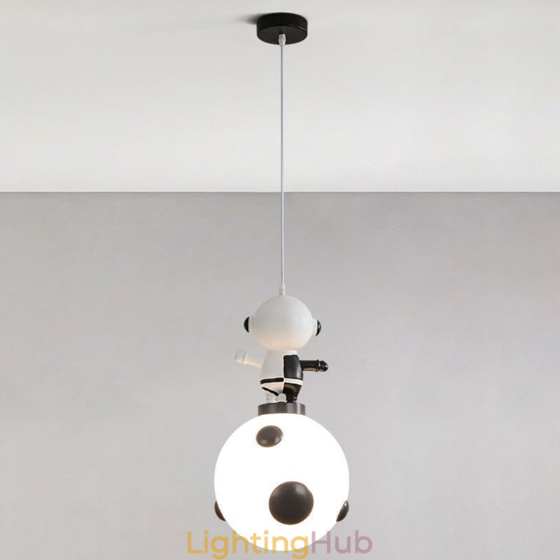 Minimalist Pendant Light Wrought Iron Moon Landing Small Ceiling Light