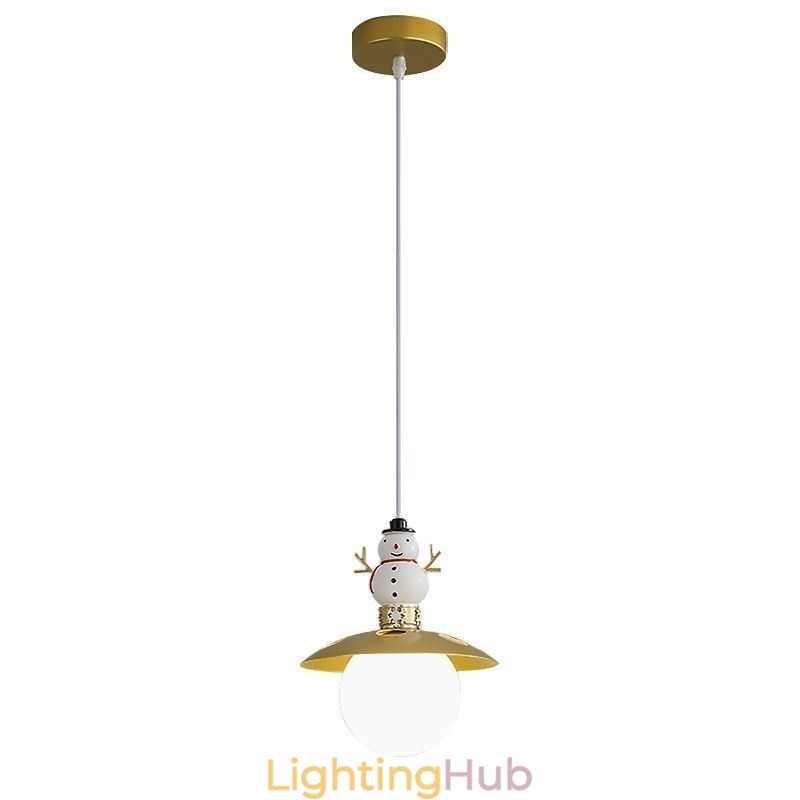 Modern Pendant Light Simple G9 Wrought Iron Resin Snowman Ceiling Light