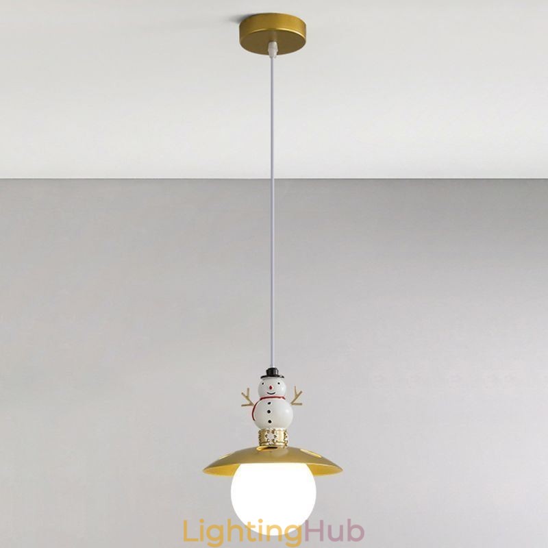 Modern Pendant Light Simple G9 Wrought Iron Resin Snowman Ceiling Light