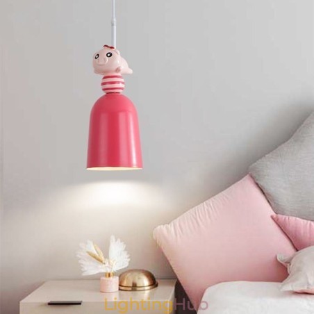 Modern Pendant Light Wrought Iron Pink Resin Piggy Ceiling Light Modern Pendant Light Wrought Iron Pink Resin Piggy Ceiling Light