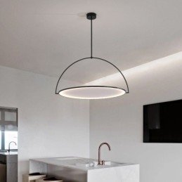 Nordic Pendant Light Creative Wrought Iron Ring Ceiling Light