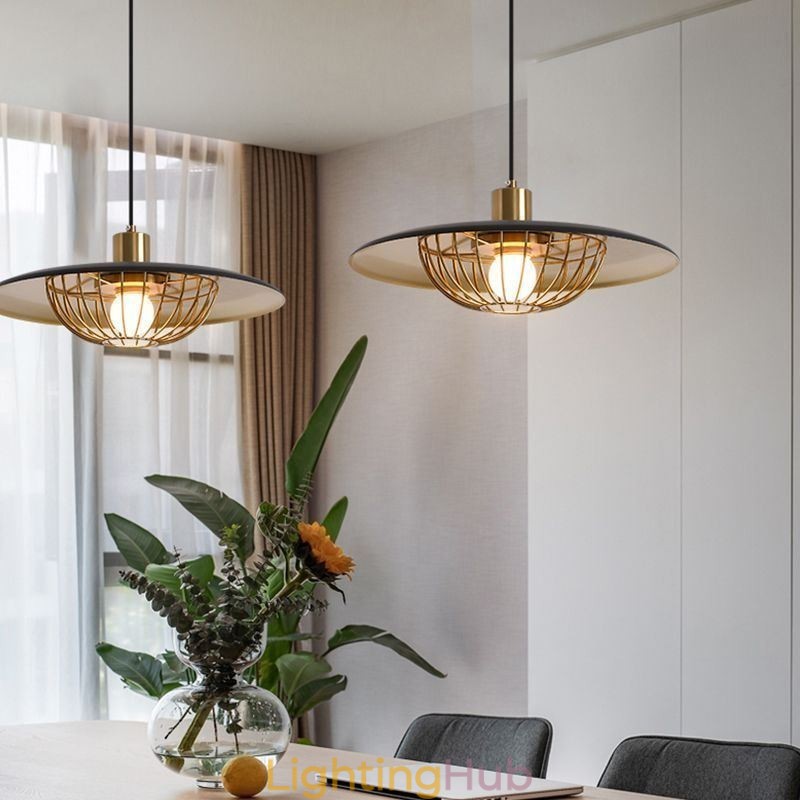 Nordic Pendant Light Creative Wrought Iron Disc Ceiling Light