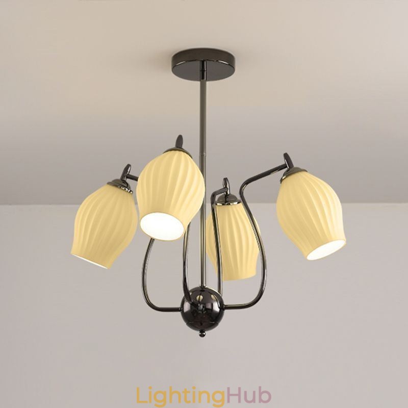 Nordic Pendant Light Creative Wrought Iron Gun Black Stamen Ceiling Light
