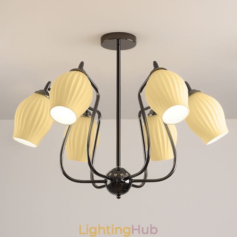 Nordic Pendant Light Creative Wrought Iron Gun Black Stamen Ceiling Light