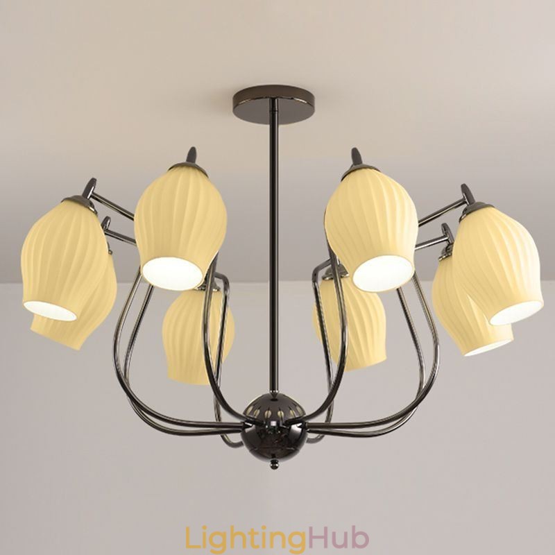 Nordic Pendant Light Creative Wrought Iron Gun Black Stamen Ceiling Light