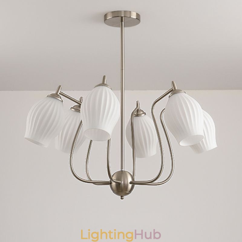Nordic Pendant Light Creative Wrought Iron Sand Nickel Flower Stamen Ceiling Light