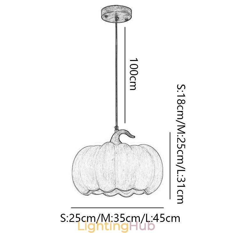 Creative Pumpkin Pendant Light Japanese Retro Ceiling Light Ceiling Lamp