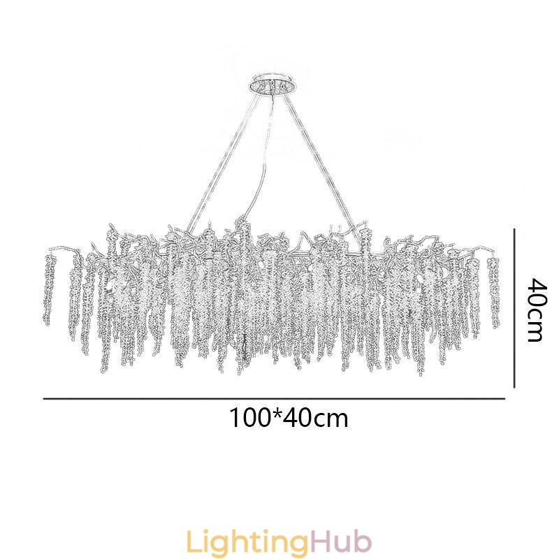 Nordic Pendant Light Golden Branch G9 Glass Chandelier