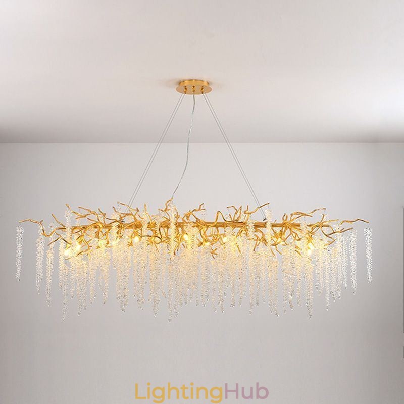 Nordic Pendant Light Golden Branch G9 Glass Chandelier