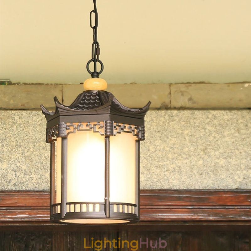 Chinese Outdoor Light Waterproof Hexagon Gazebo Pendant Light