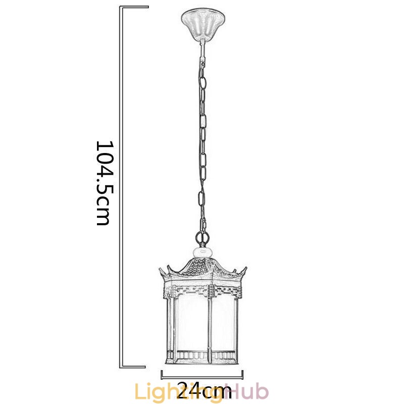 Chinese Outdoor Light Waterproof Hexagon Gazebo Pendant Light