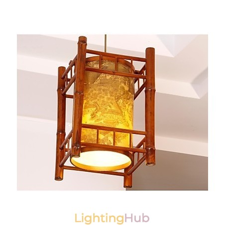 Retro Lantern Wood Bamboo Chandelier Retro Lantern Wood Bamboo Chandelier