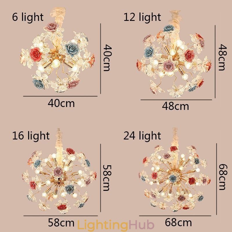 Decorative Pendant Lighting Modern Crystal Flower Chandelier