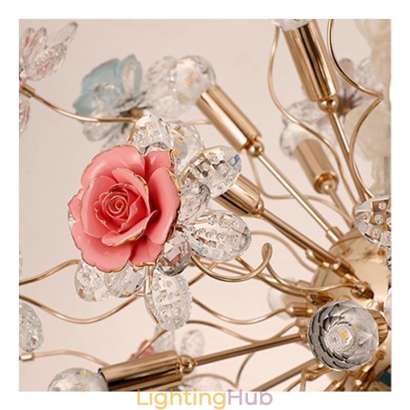 Decorative Pendant Lighting Modern Crystal Flower Chandelier