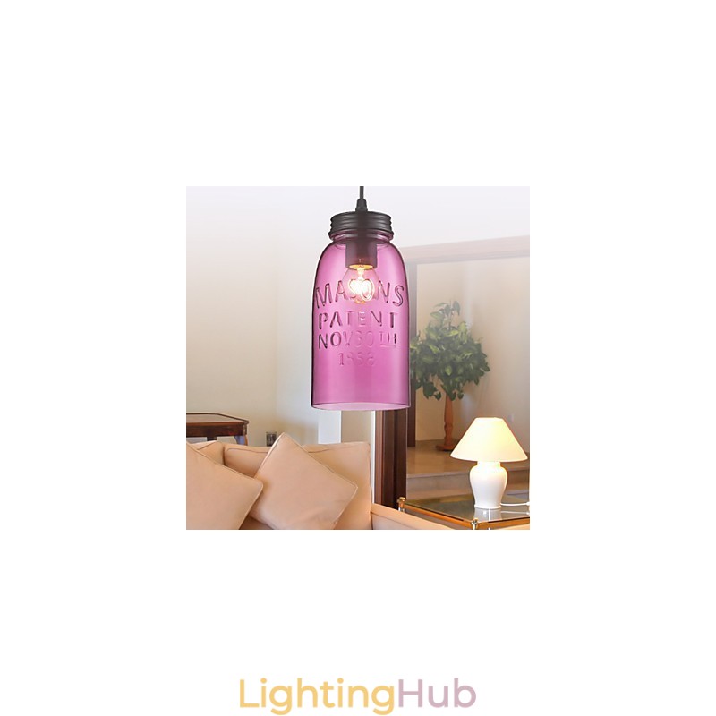 1 Light Modern Glass Pendant Light in Transparent Bubble Design