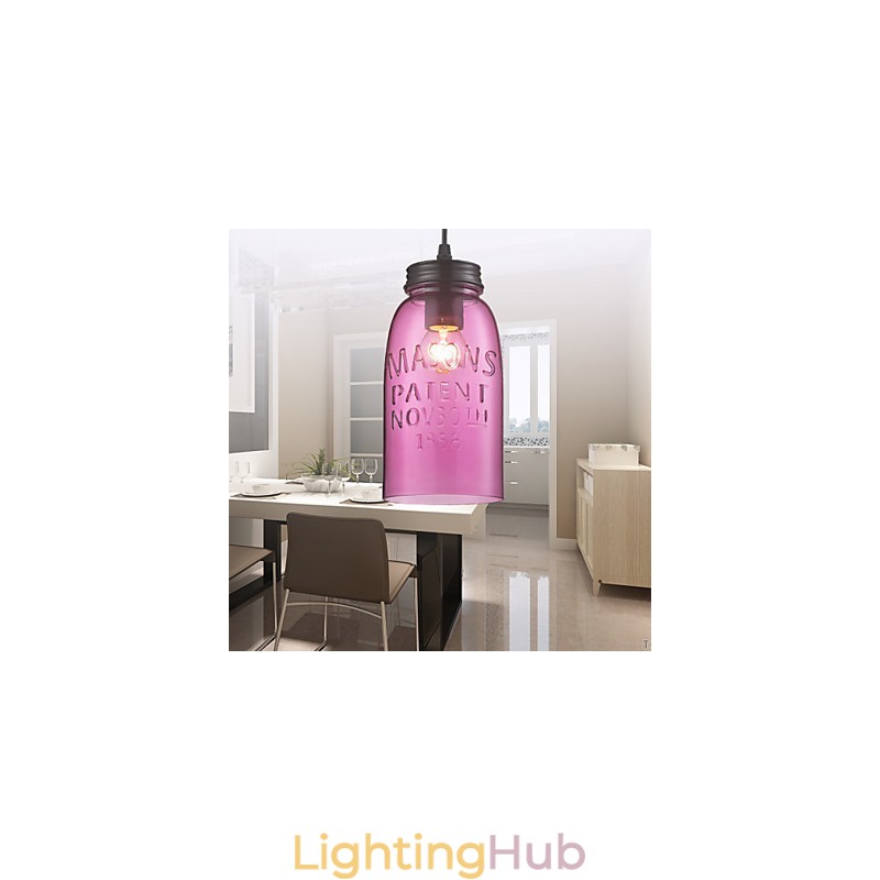 1 Light Modern Glass Pendant Light in Transparent Bubble Design