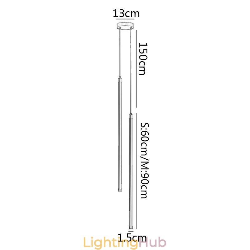 Pendant Light Nordic Long Tube Hanging Lamp Island