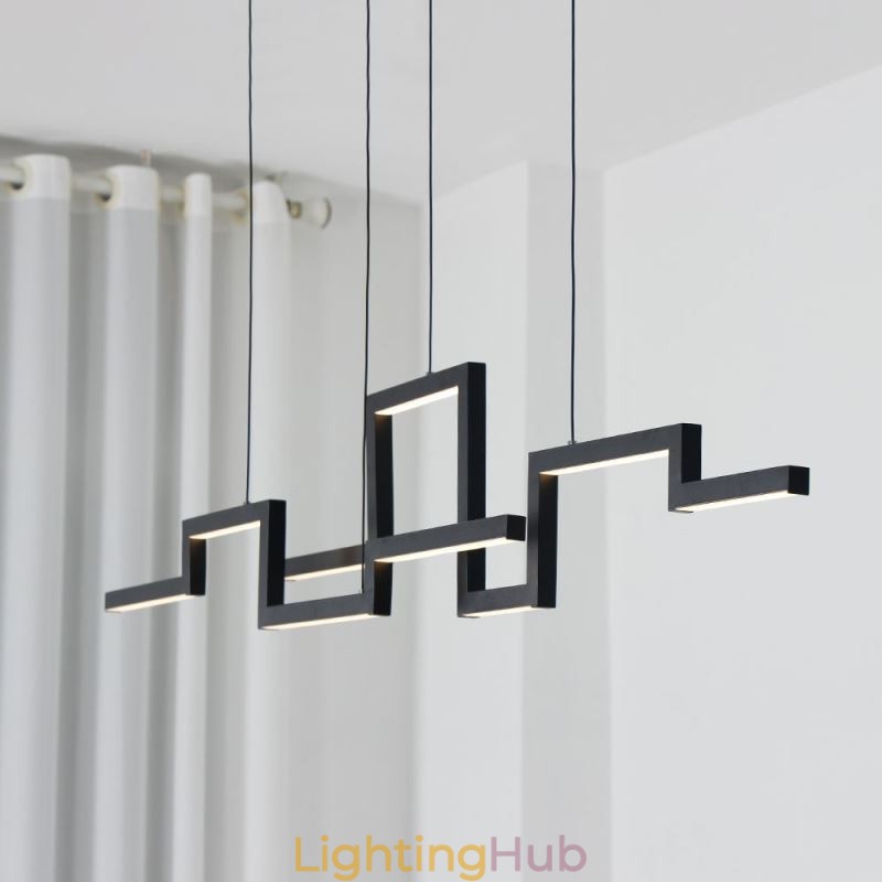 Modern Pendant Light Acrylic Black Chandelier