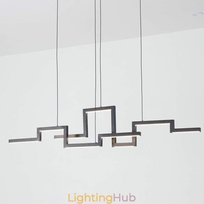 Modern Pendant Light Acrylic Black Chandelier