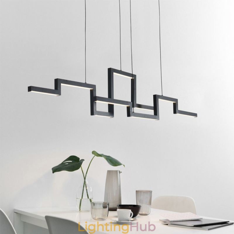 Modern Pendant Light Acrylic Black Chandelier