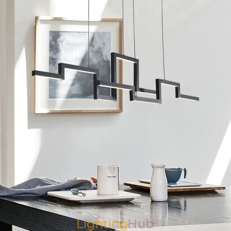 Modern Pendant Light Acrylic Black Chandelier