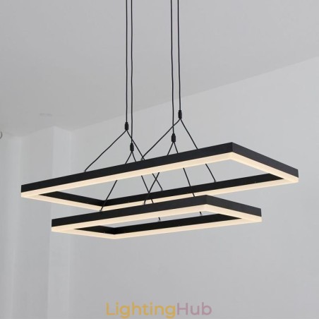 Modern Frame Pendant Light Acrylic Black Chandelier Modern Frame Pendant Light Acrylic Black Chandelier