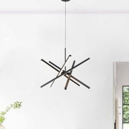 Modern Pendant Light Dimmable Black Strip Ceiling Lamp
