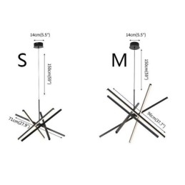 Modern Pendant Light Dimmable Black Strip Ceiling Lamp