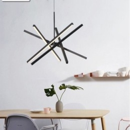 Modern Pendant Light Dimmable Black Strip Ceiling Lamp