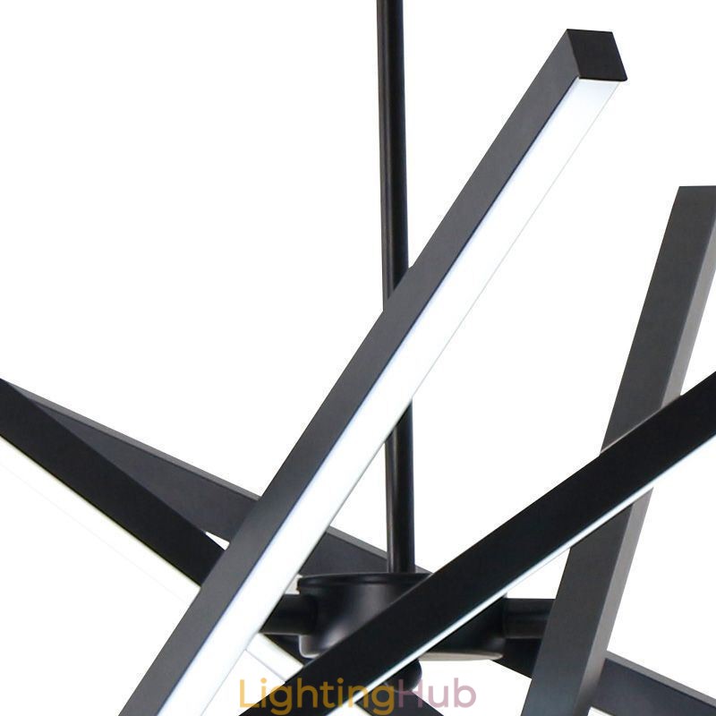 Modern Pendant Light Dimmable Black Strip Ceiling Lamp