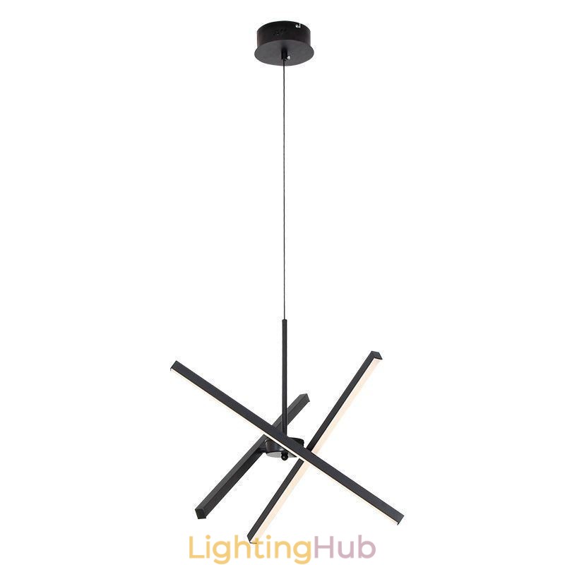 Modern Pendant Light Dimmable Black Strip Lamp