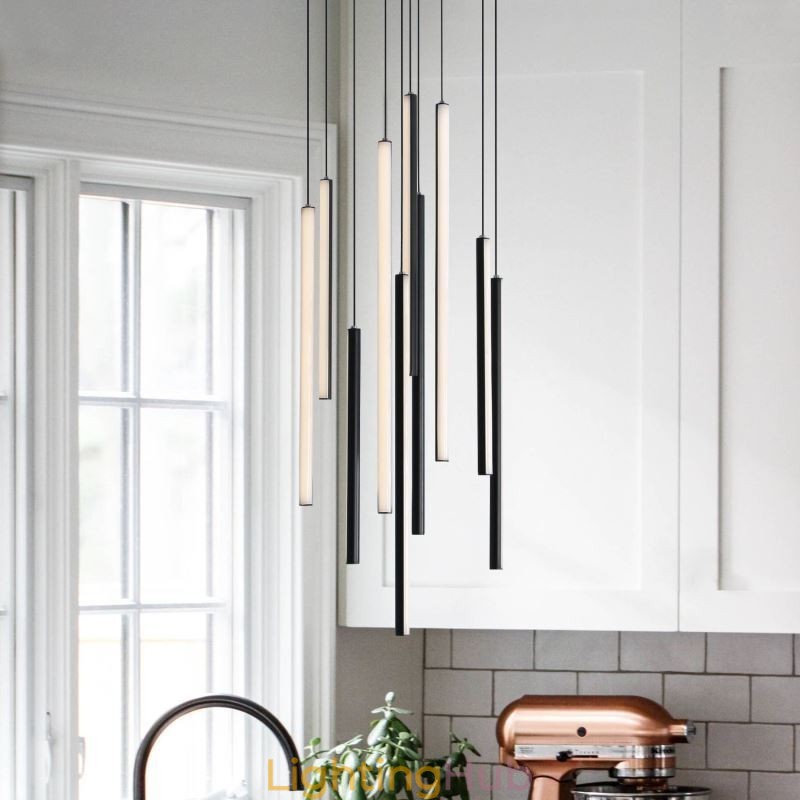 Modern Chandelier Long Strip Pendant Light Duplex Building