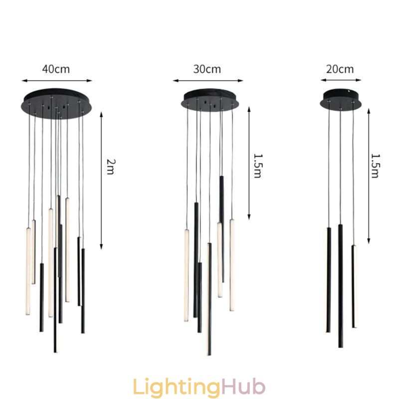 Modern Chandelier Long Strip Pendant Light Duplex Building