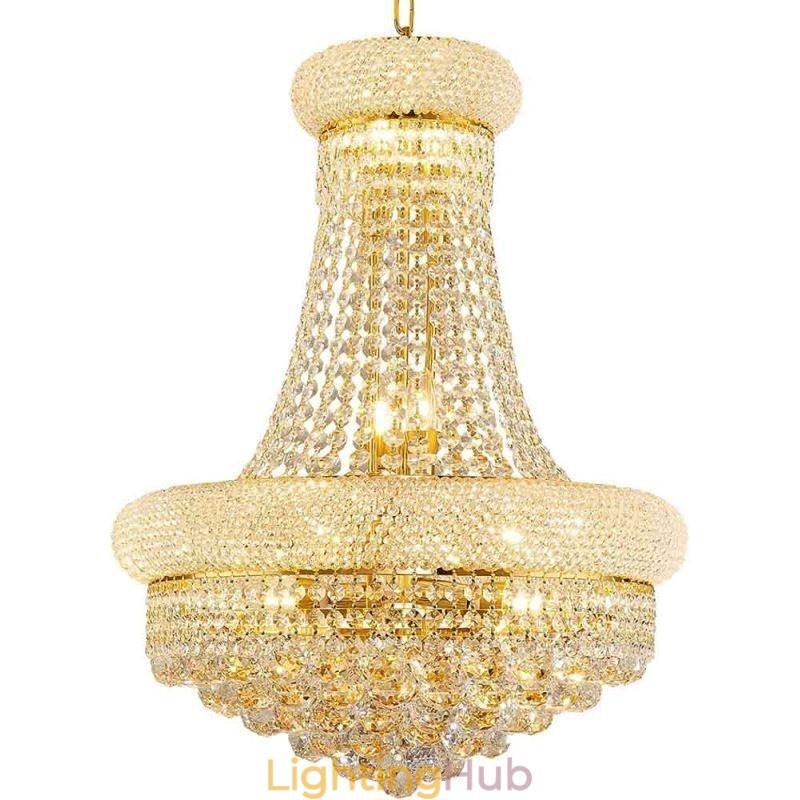 Crown Shaped Chandelier Luxurious Crystal Pendant Light